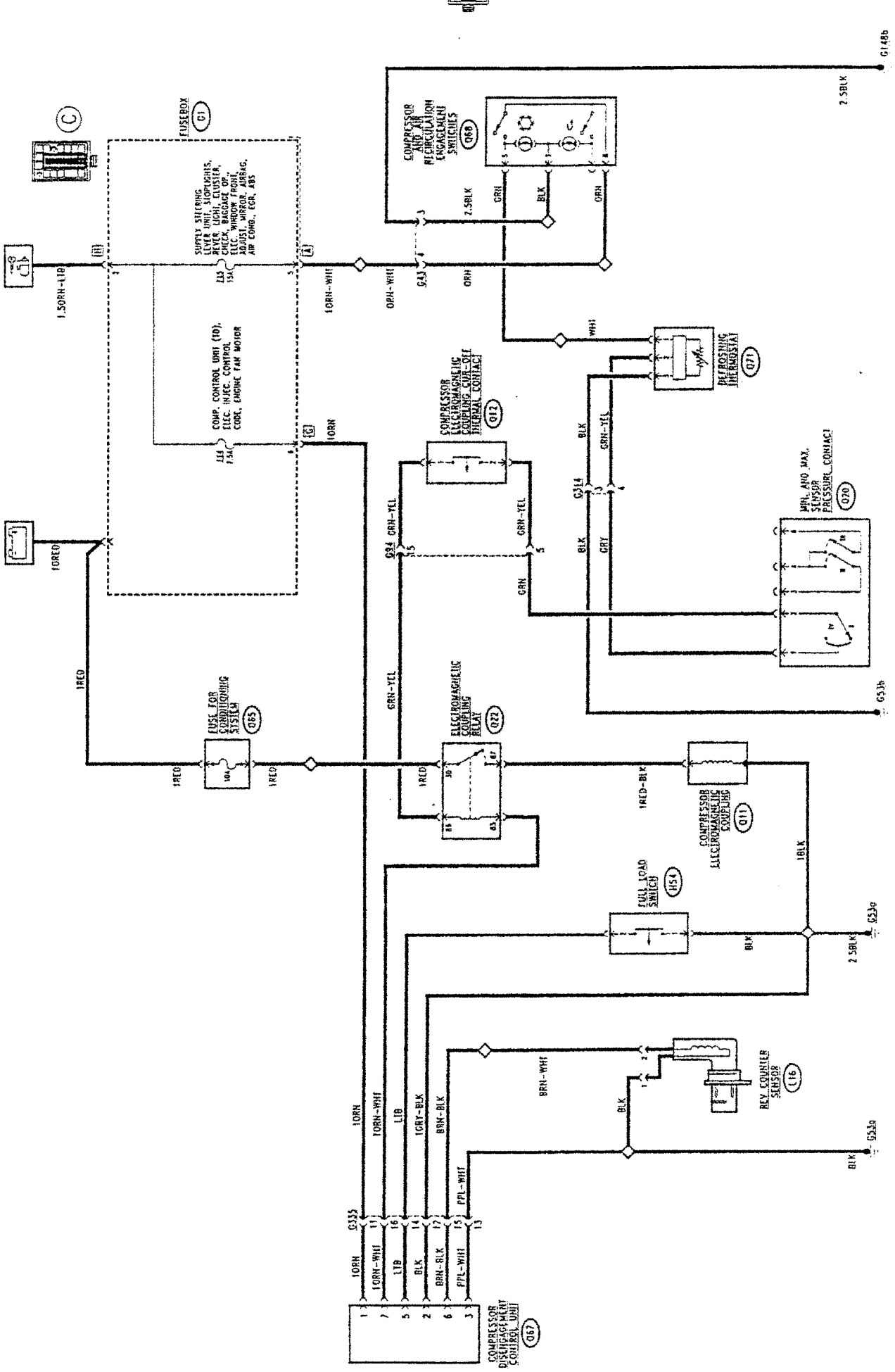 Manual air conditioner wiring diagram, TD-CAT version