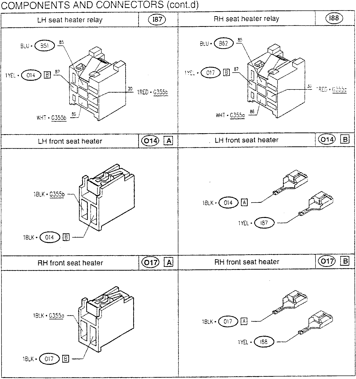 LH seat heater relay diagram
