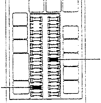Diagram of fuse box with labeled fuses and relays
