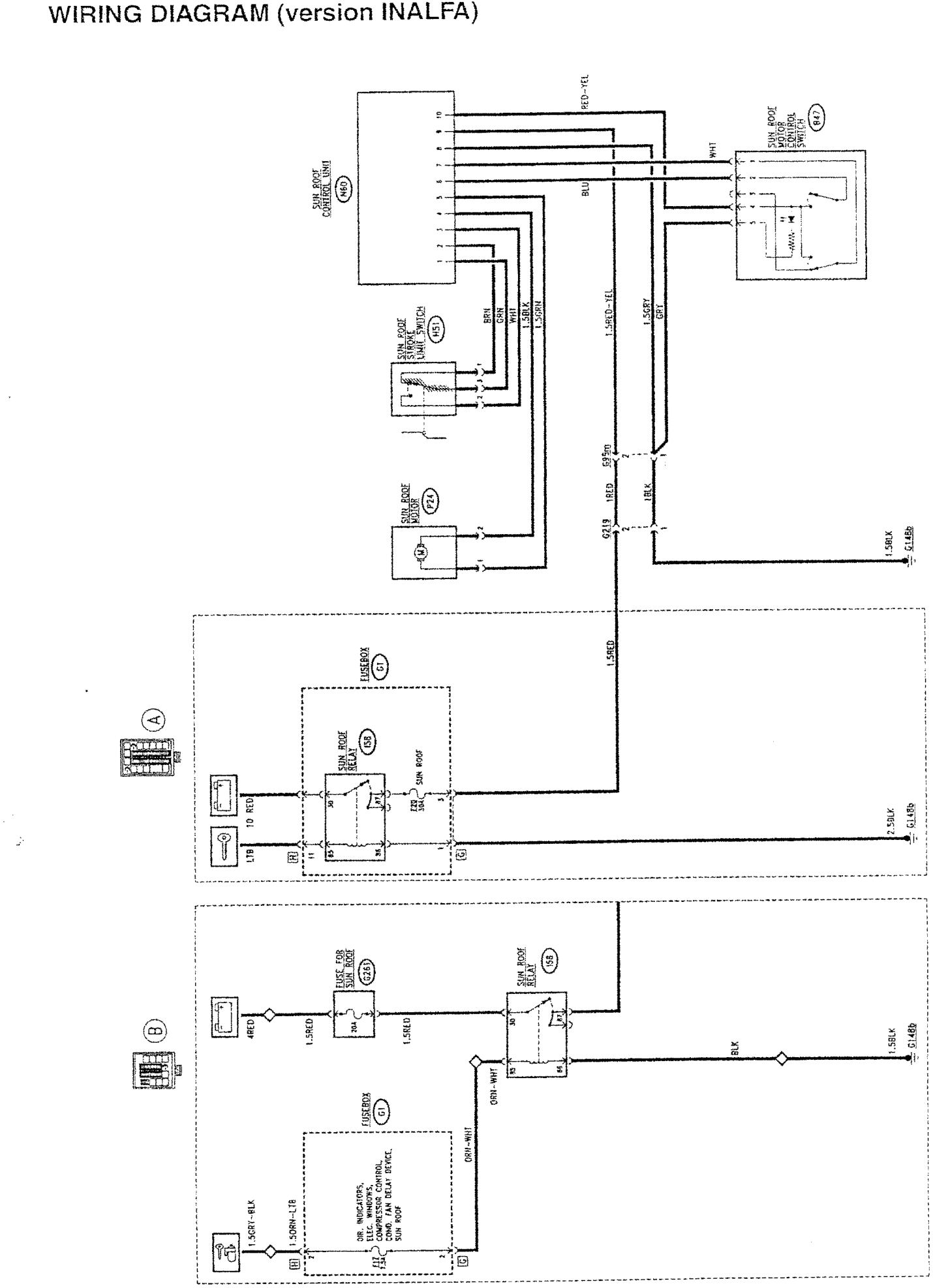 Wiring diagram (version inalfa)