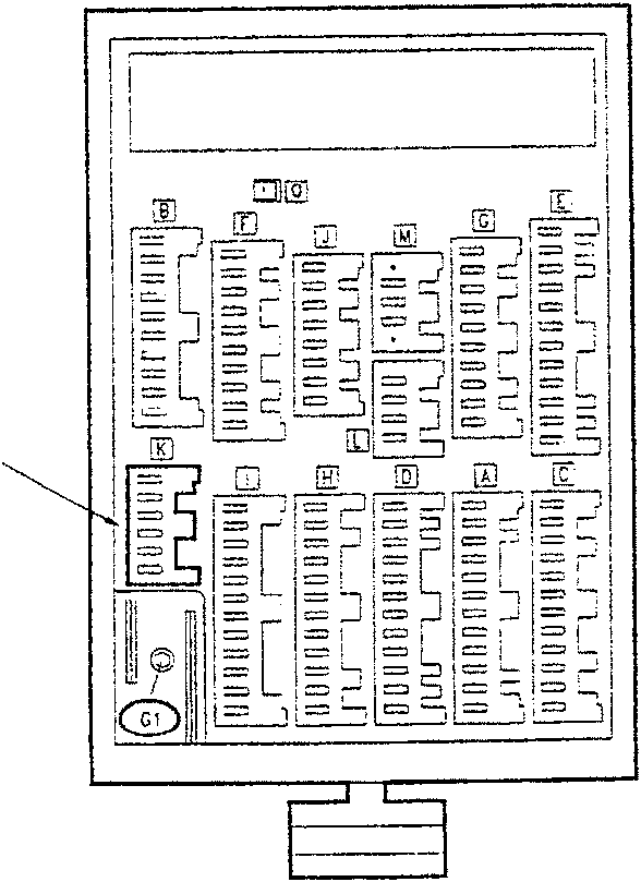Fusebox type 'A' diagram showing connectors labeled A through K and G1.