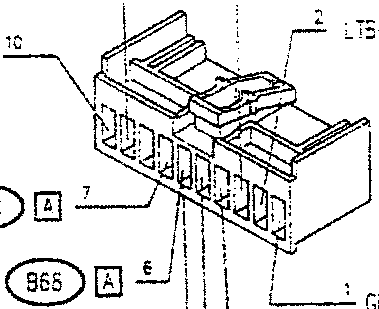 Connector F diagram with pin assignments and wire colors