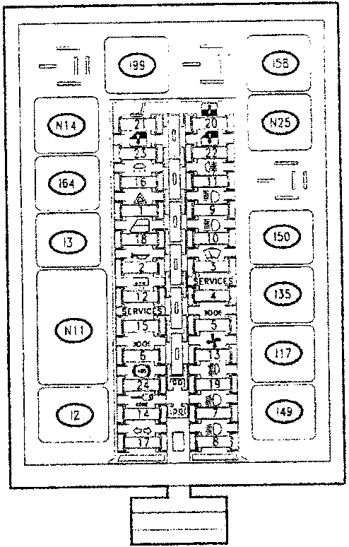 Fuse and relay box diagram for Box 'C' with labeled components