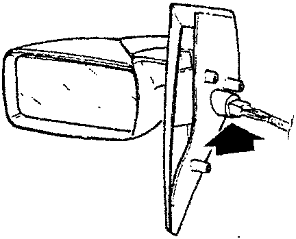 Diagram showing wing mirror defrosting connection