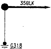Diagram showing G318 connected to power supply via 35BLK wire