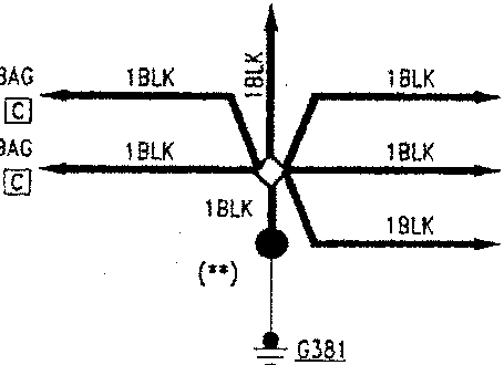 Diagram showing G318 connected to power supply via 16BLK wire with G53b component