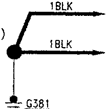 Diagram showing G318 connected to power supply via 35BLK wire with G53b component