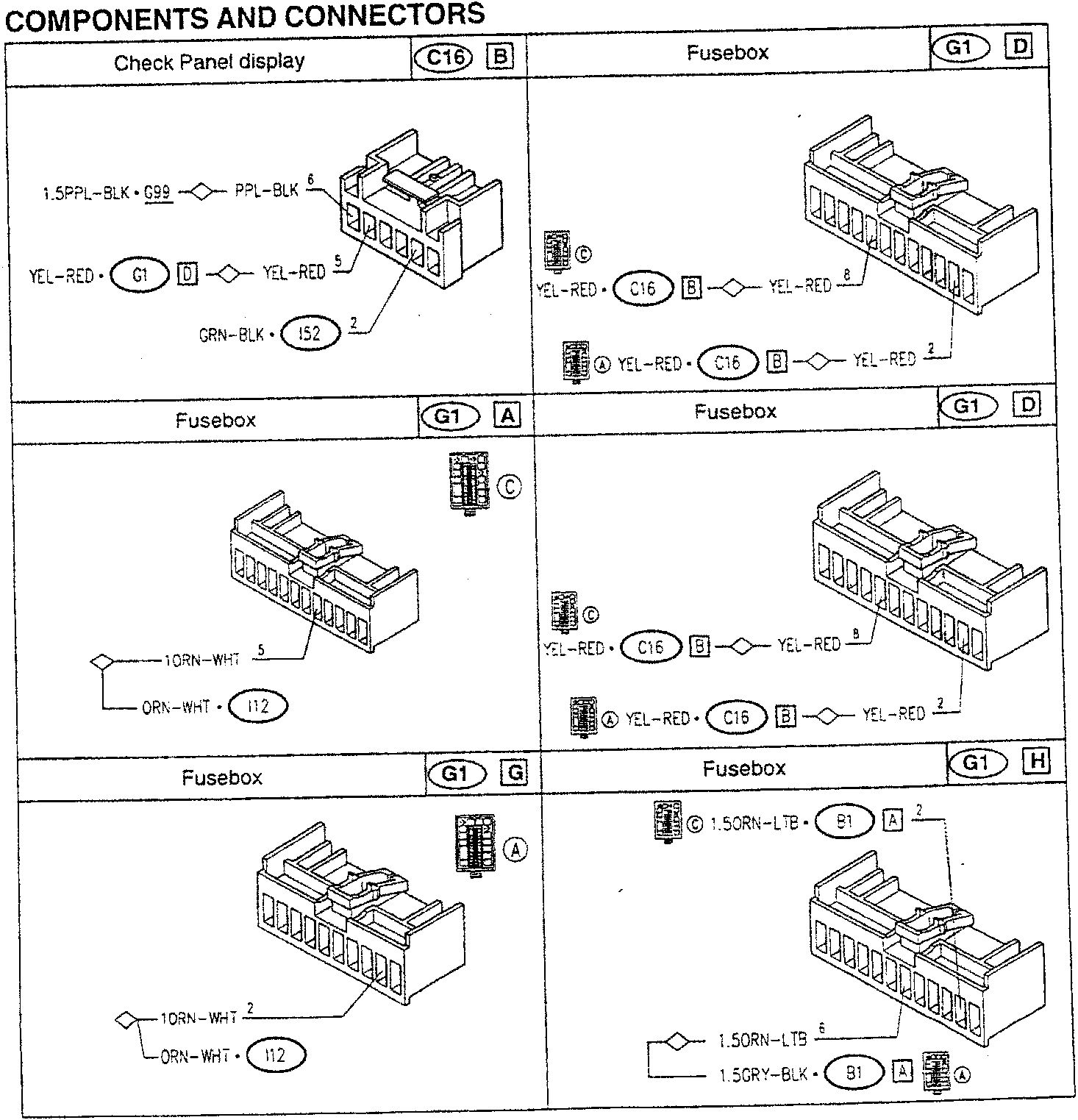 Fusebox wiring diagram for automotive electrical connections