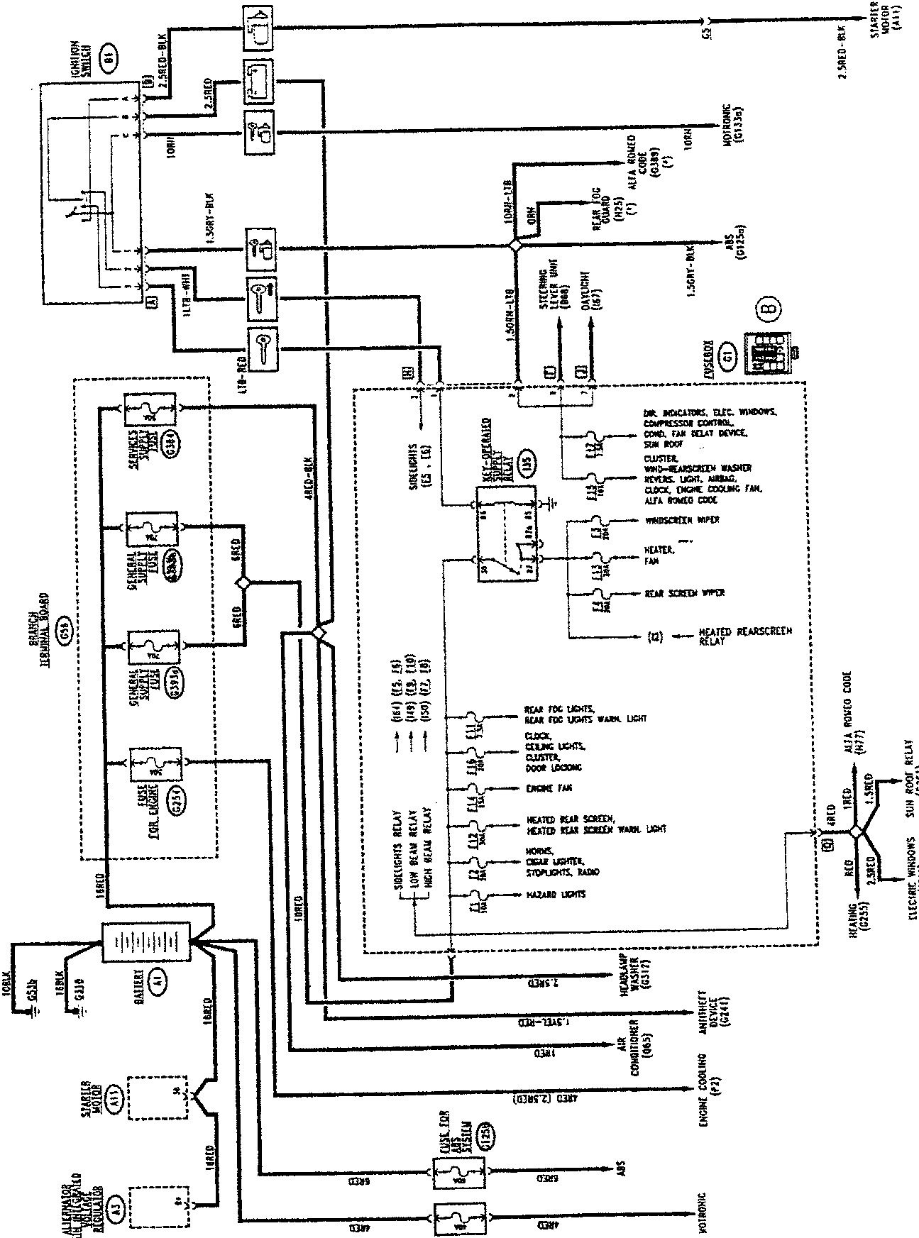 Wiring diagram for the T.Spark version of the electric system, showing power supply connections and components.