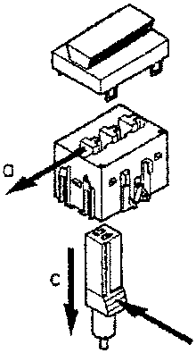 Diagram showing steps to remove a connector: move secondary-lock left, press release catch, pull connector down.