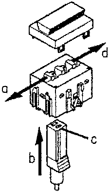 Diagram showing steps to insert a connector: position secondary-lock left, insert connector, press until it catches in the tooth, move secondary-lock right.