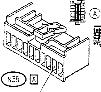 Fusebox diagram showing fuse F1, connector N38, and wire colors 10RN-WHT, 10RN-WHT, ORN-WHT connected to terminals A and B.