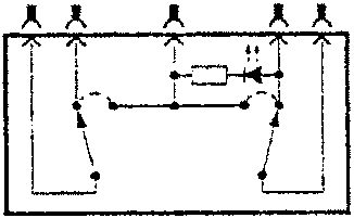 Schematic diagram of power window switch with pins 1 to 5 labeled.