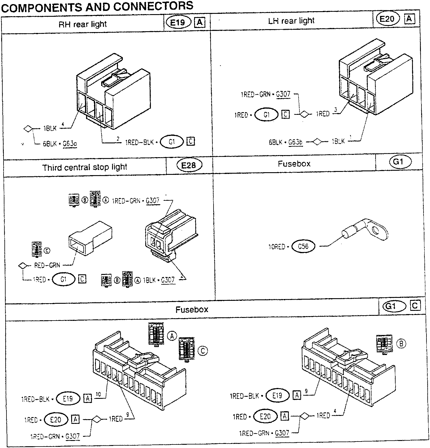 RH rear light wiring diagram