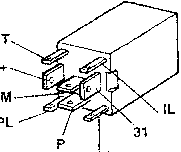 Windscreen wiper electronic intermittent device N14 diagram with labeled terminals INT, COM, PL, IL, P, CL, and number 31.