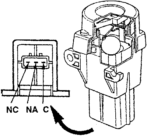 Inertial switch H20 with pins NC, NA, C