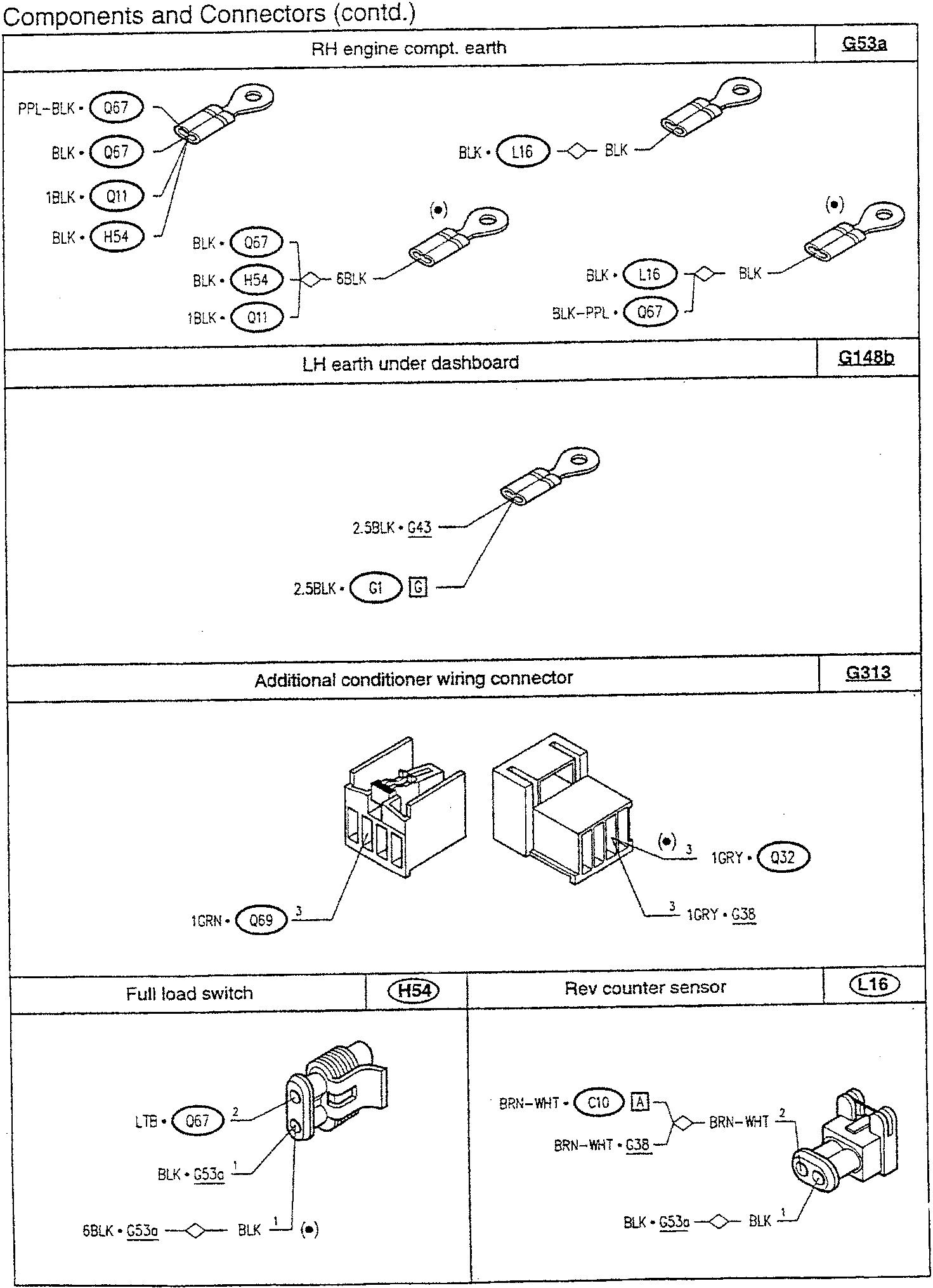 Wiring diagram for engine, dashboard, and sensor connections