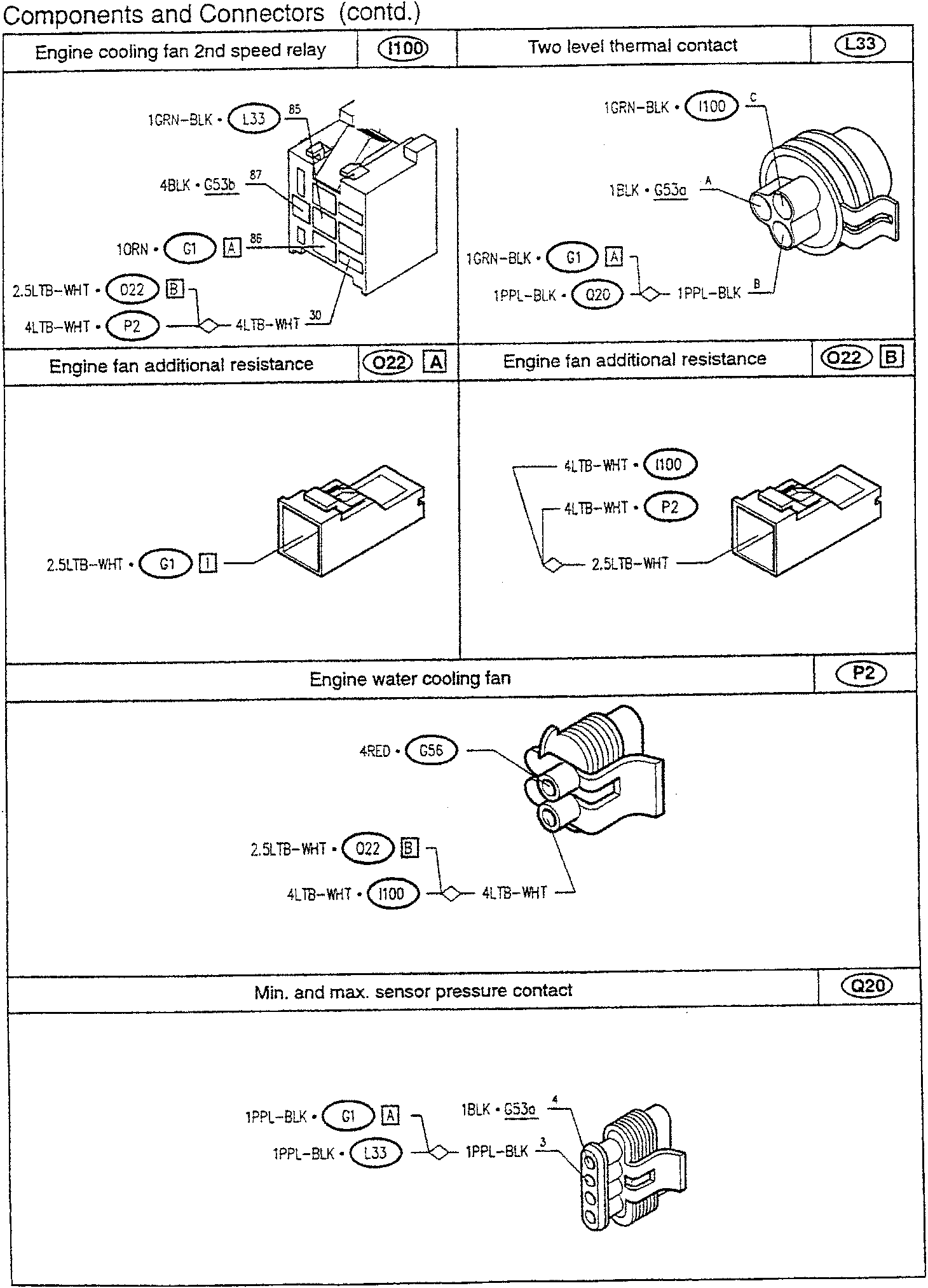 Engine cooling fan 2nd speed relay diagram