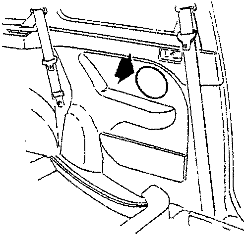 Rear speaker installation diagram showing mounting points and wiring