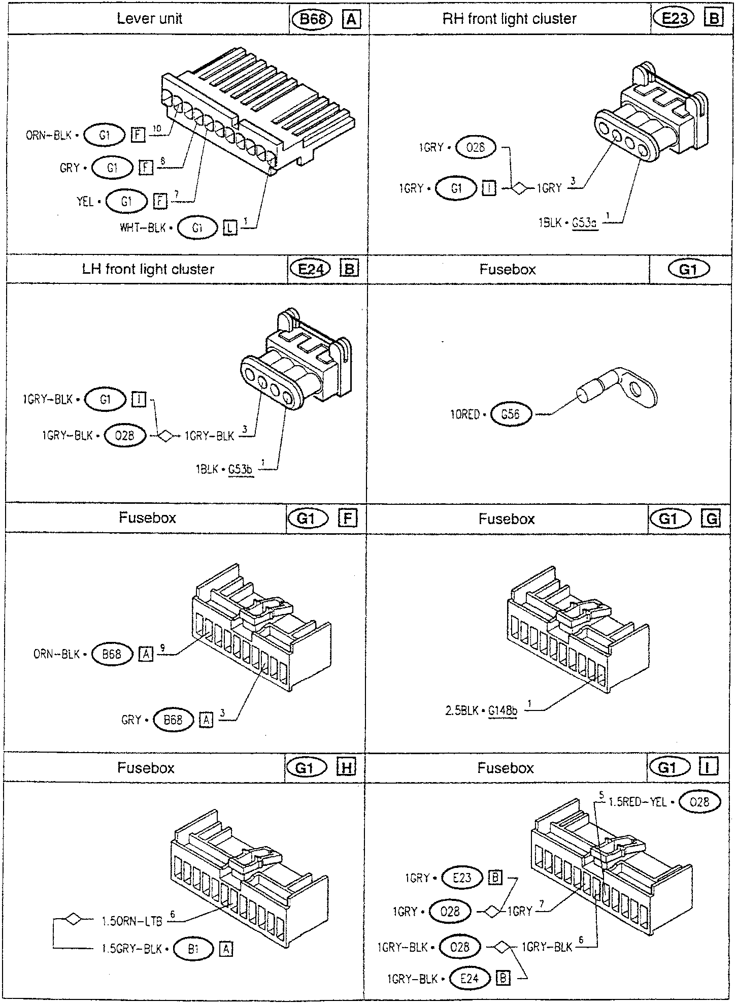 Lever unit with wire connections