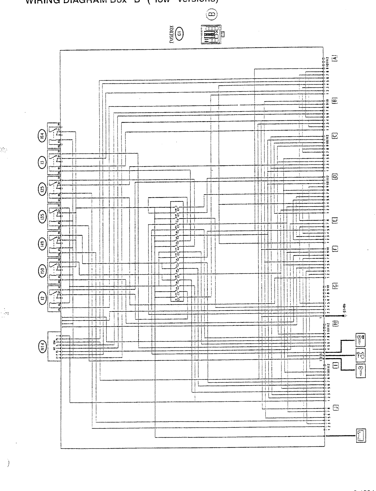 Wiring diagram box "b" ("low" versions)