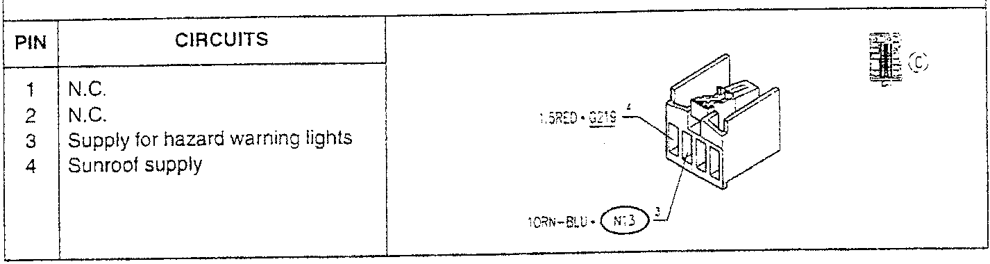 Connector L diagram with pin assignments and wire color codes