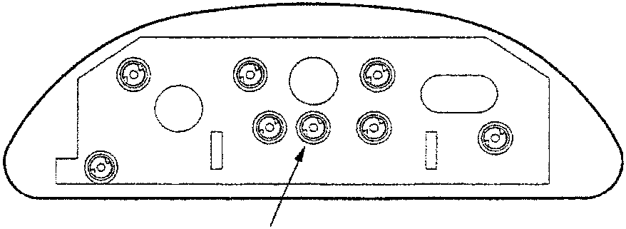 Instrument cluster back view with multiple circular components highlighted