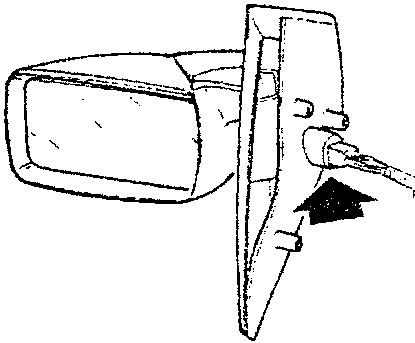 Diagram showing wing mirror defrosting connection