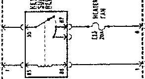 Wiring diagram section showing the manual-operated relay and heater fan connections.