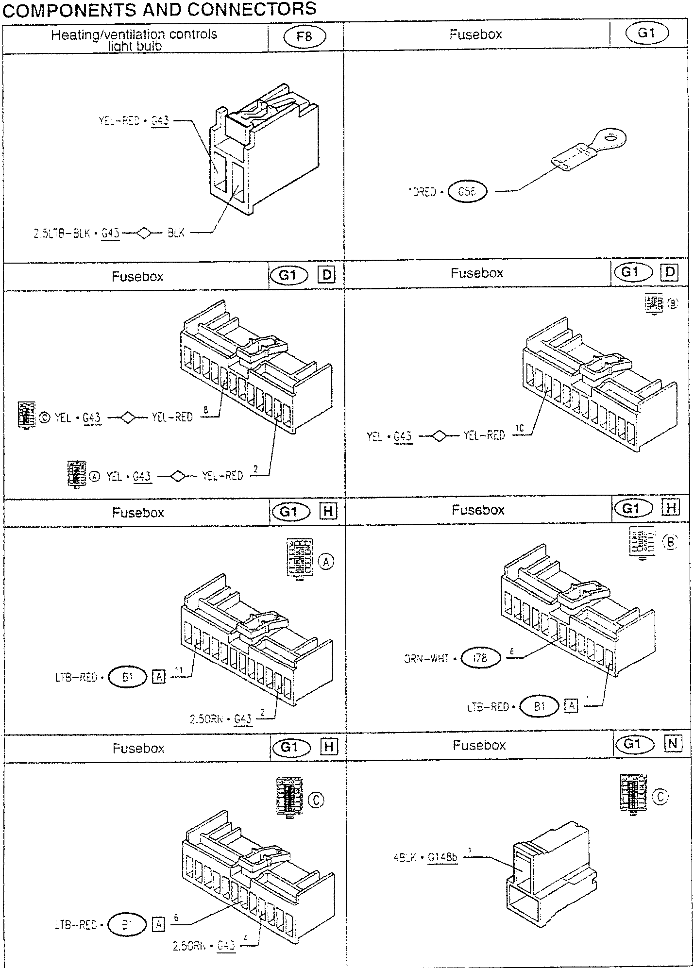 Heating/ventilation controls light bulb with wire connections