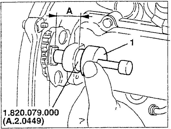 Measuring dimension A with tool 1.820.079.000