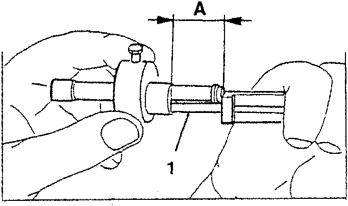 Measuring dimension A with a gauge