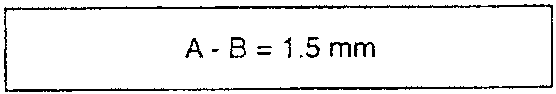 Air gap calculation: A - B = 1.5 mm