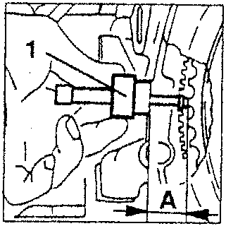 Measuring dimension 'A' with a special tool on the RPM sensor