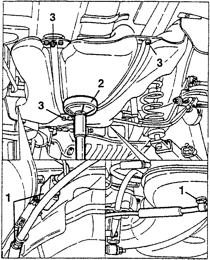 Diagram showing fuel tank with numbered parts 1, 2, 3