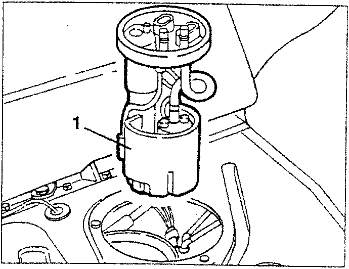 Pump-fuel level meter assembly being withdrawn from the tank