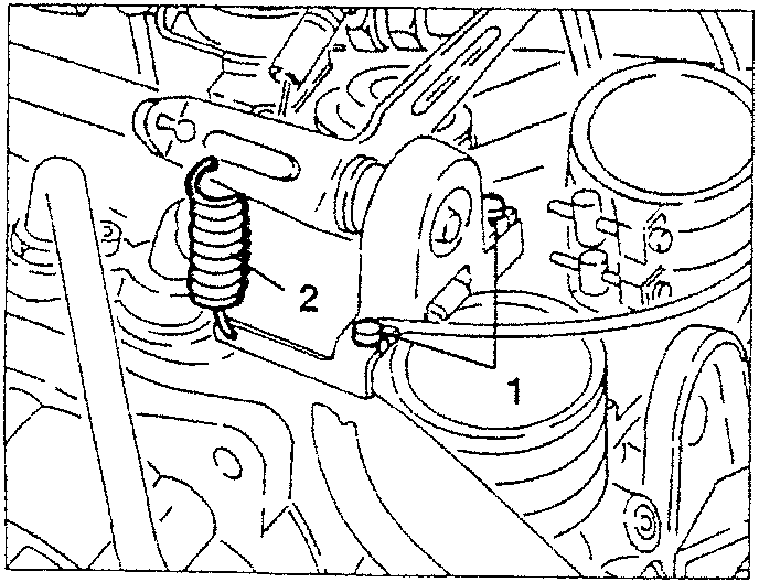 Diagram showing throttle control shaft return spring disconnection