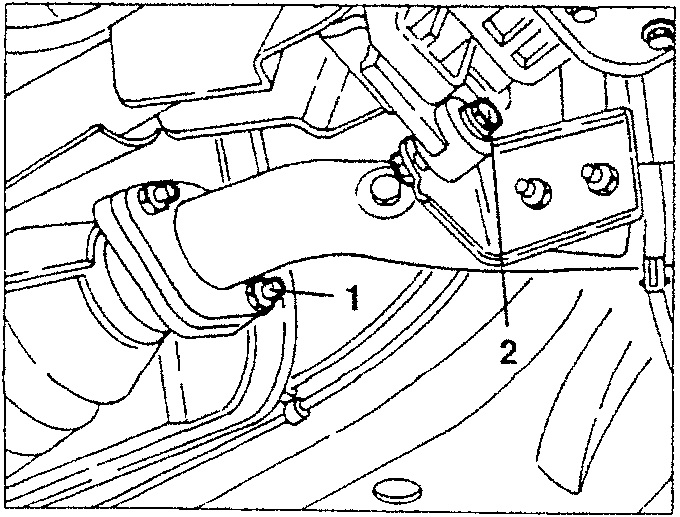 Flange connection between exhaust pipe and catalytic converter