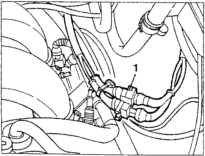Lambda sensor with electrical connectors disconnected.