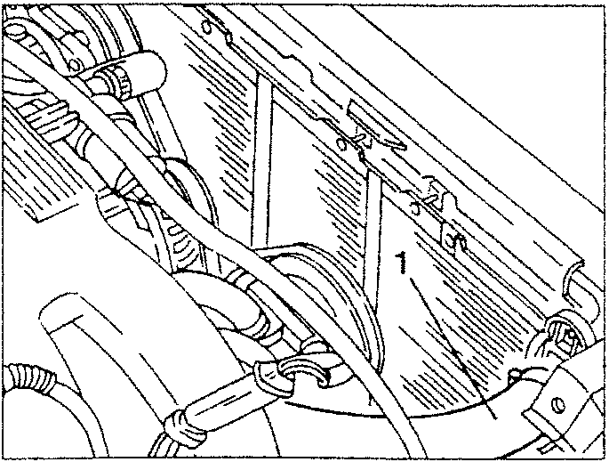 Radiator coolant outlet sleeve disconnected from union on crankcase.