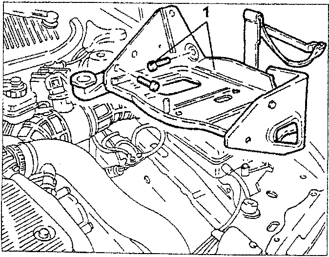 Close-up of battery holder with screws and mounting brackets.