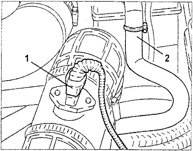 Electrical connection and oil vapour pipe disconnected