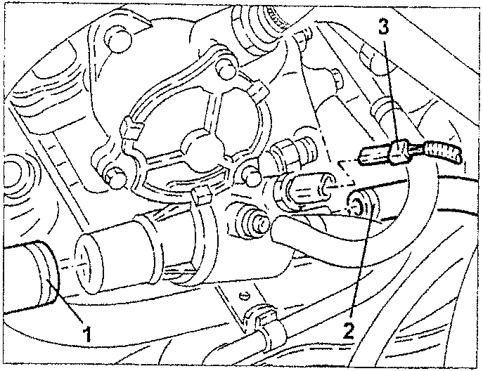 Engine diagram showing connections 1, 2, and 3