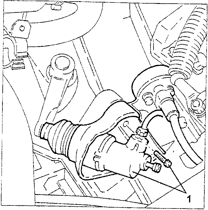Operating cylinder with pipes and pulse damper