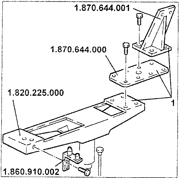 Assembly of gearbox side supports and base plate