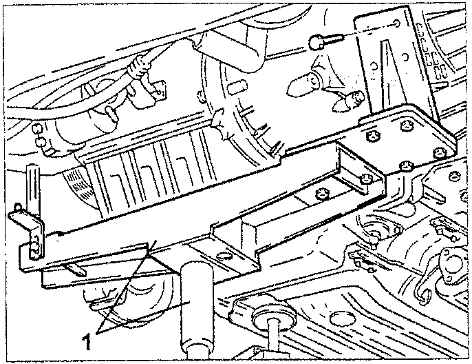 Hydraulic jack under engine with gearbox side support