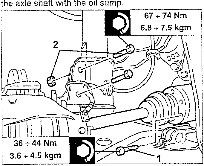 Axle shaft and shock absorber bolts