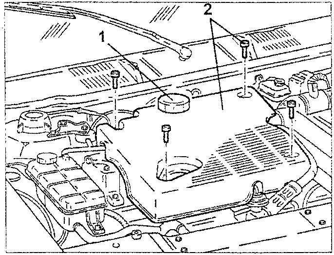 Engine cover with fastening screws