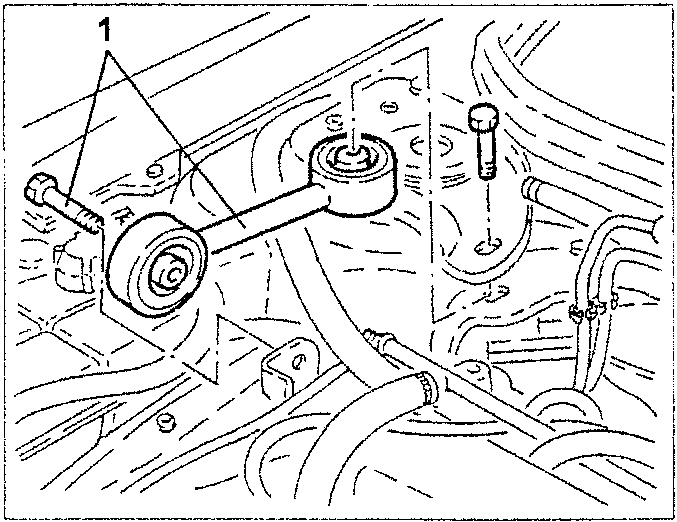 Power unit reaction rod with fastening screws