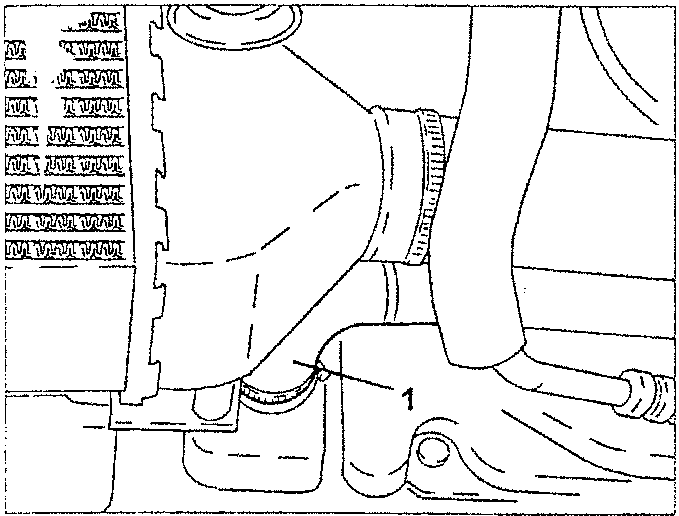 Coolant drain with hose disconnected